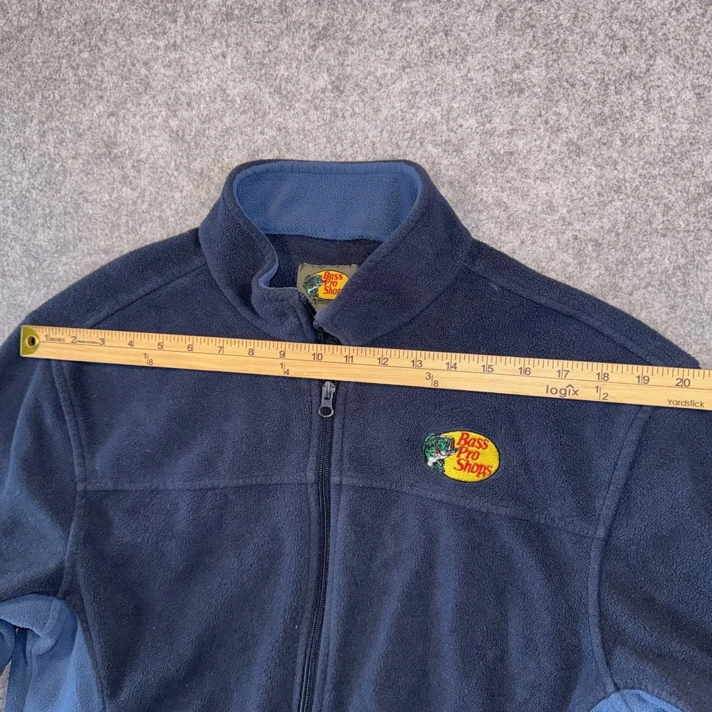 Bass Pro Shops Full-Zip Fleece Jacket Medium Blue Two-Tone Polyester